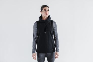 Nobull Arctic Sleeveless Cowl Women's Sweatshirts Black | Australia (QU7243)